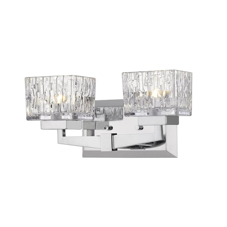 Z-Lite Rubicon 2 Light Vanity, Chrome & Clear 1927-2V-CH-LED
